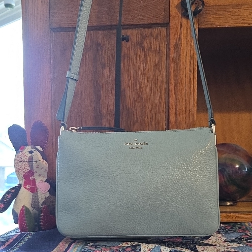 Kate Spade Blue Pebbled Leather Crossbody Bag